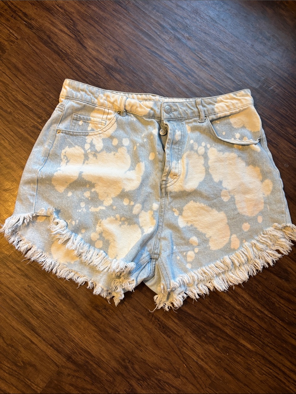 wild fable Light Blue Bleached Denim Frayed Hem Shorts